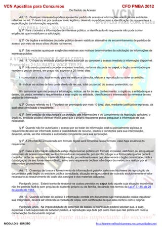  direito para o concurso CFOBA