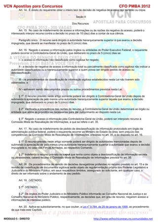  direito para o concurso CFOBA