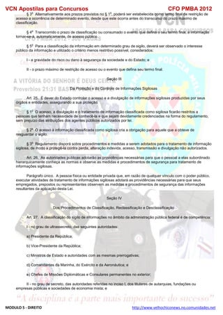  direito para o concurso CFOBA