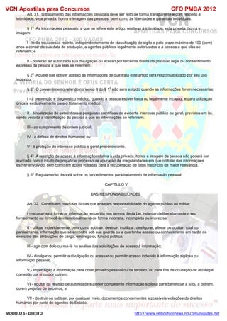  direito para o concurso CFOBA