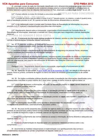  direito para o concurso CFOBA