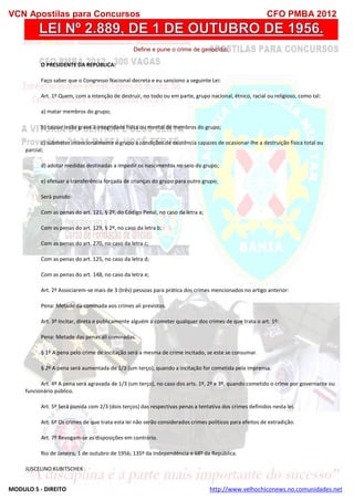  direito para o concurso CFOBA