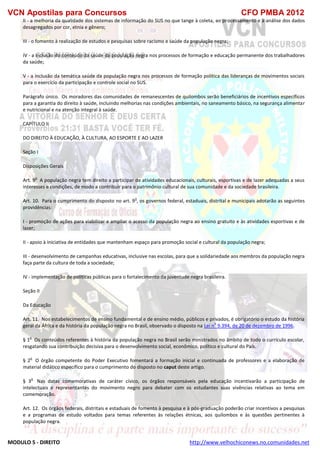  direito para o concurso CFOBA