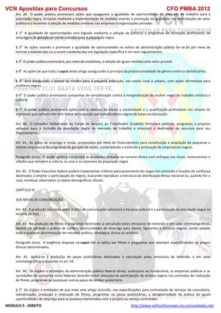  direito para o concurso CFOBA