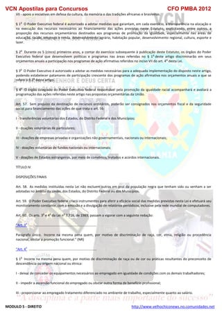  direito para o concurso CFOBA