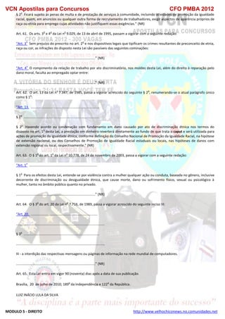  direito para o concurso CFOBA