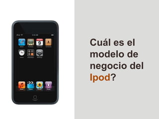 Cuál es el modelo de negocio del Ipod?Innovación y gestión de salud