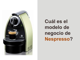 Cuál es el modelo de negocio de Nespresso?Innovación y gestión de salud