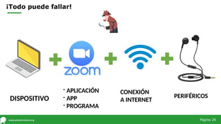¡Todo puede fallar!
DISPOSITIVO
- APLICACIÓN
- APP
- PROGRAMA
CONEXIÓN
A INTERNET
PERIFÉRICOS
Página 29
 