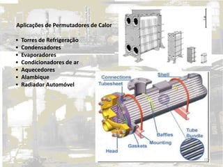 Aplicações de Permutadores de Calor
• Torres de Refrigeração
• Condensadores
• Evaporadores
• Condicionadores de ar
• Aquecedores
• Alambique
• Radiador Automóvel
126
 