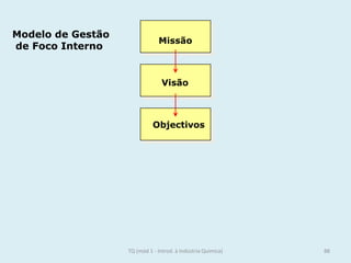 Modelo de Gestão
de Foco Interno
Missão
Visão
Objectivos
88TQ (mód 1 - Introd. à Indústria Química)
 