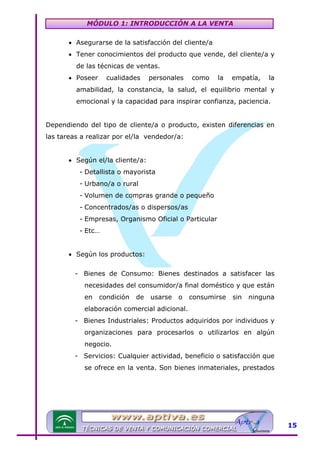 Modulo 1 tecnicas de venta | PDF