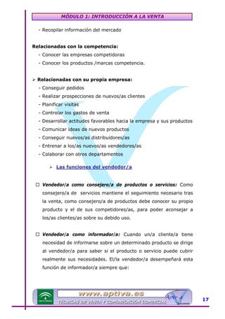 Modulo 1 tecnicas de venta | PDF