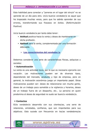 Modulo 1 tecnicas de venta | PDF
