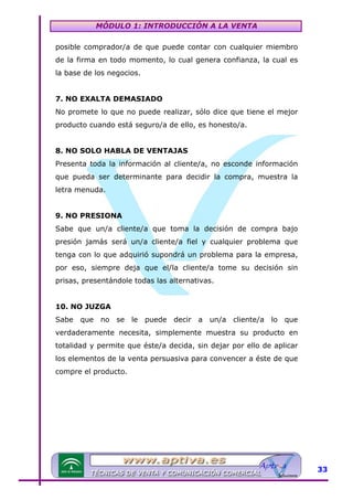 Modulo 1 tecnicas de venta | PDF