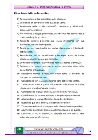 Modulo 1 tecnicas de venta | PDF