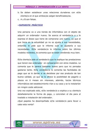 Modulo 1 tecnicas de venta | PDF