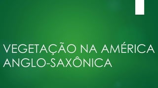 VEGETAÇÃO NA AMÉRICA
ANGLO-SAXÔNICA
 