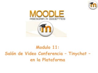 Modulo 11:
Salón de Video Conferencia – Tinychat –
           en la Plataforma
 