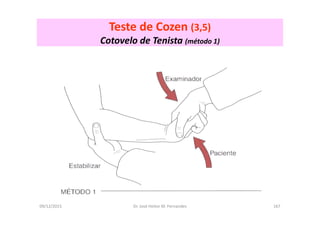 09/12/2015 Dr. José Heitor M. Fernandes 167
Teste de Cozen (3,5)
Cotovelo de Tenista (método 1)
 
