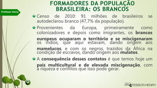 Modulo 18 - A população brasileira - os brancos (apostila Anglo) | PPTX