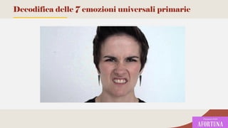 Decodifica delle 7 emozioni universali primarie
 