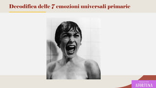 97
Decodifica delle 7 emozioni universali primarie
 
