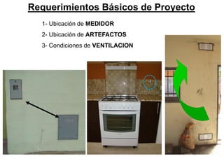 Requerimientos Básicos de Proyecto
1- Ubicación de MEDIDOR
2- Ubicación de ARTEFACTOS
3- Condiciones de VENTILACION
 