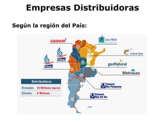 Empresas Distribuidoras
Según la región del País:
 