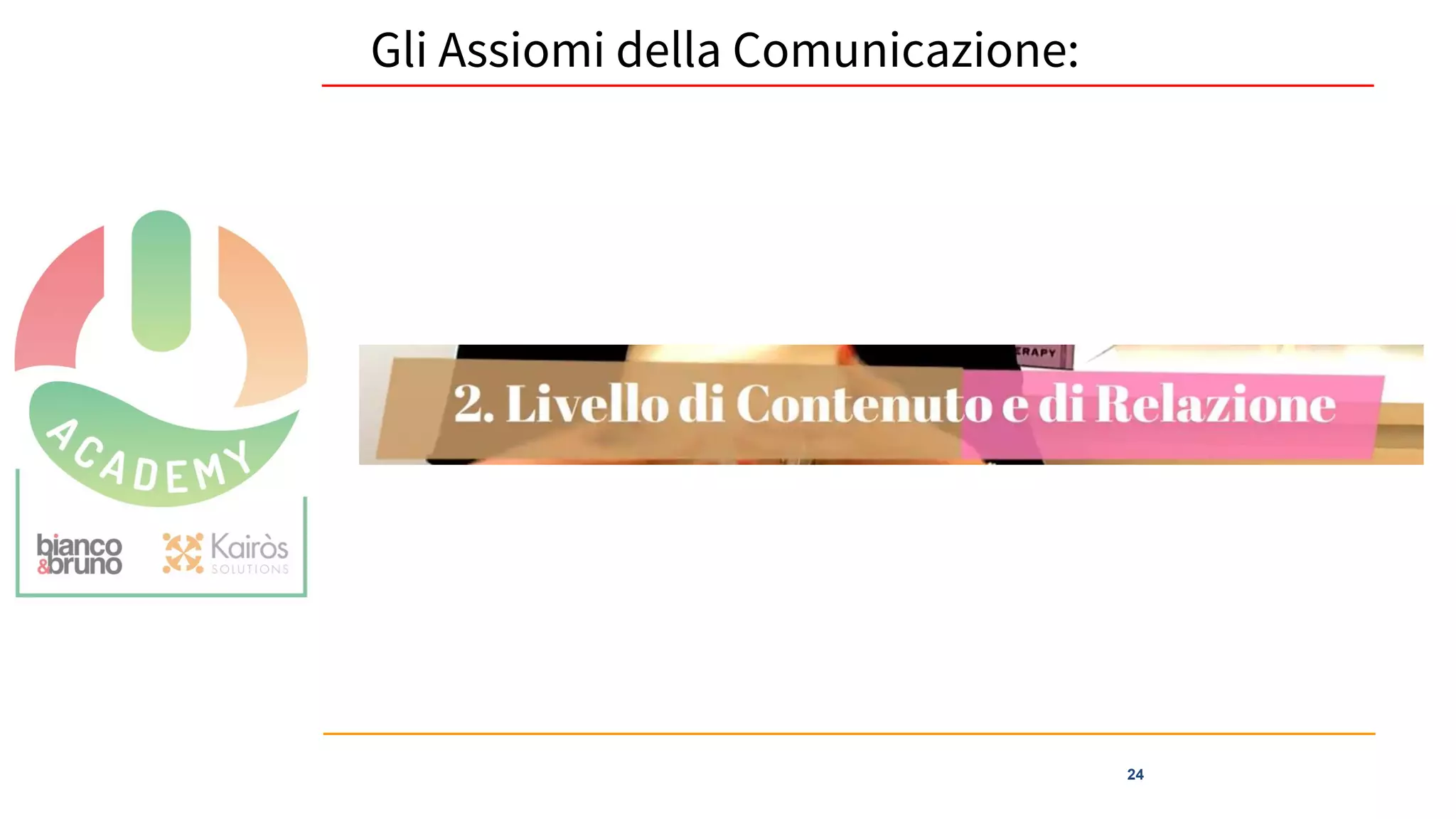 24
Gli Assiomi della Comunicazione:
 