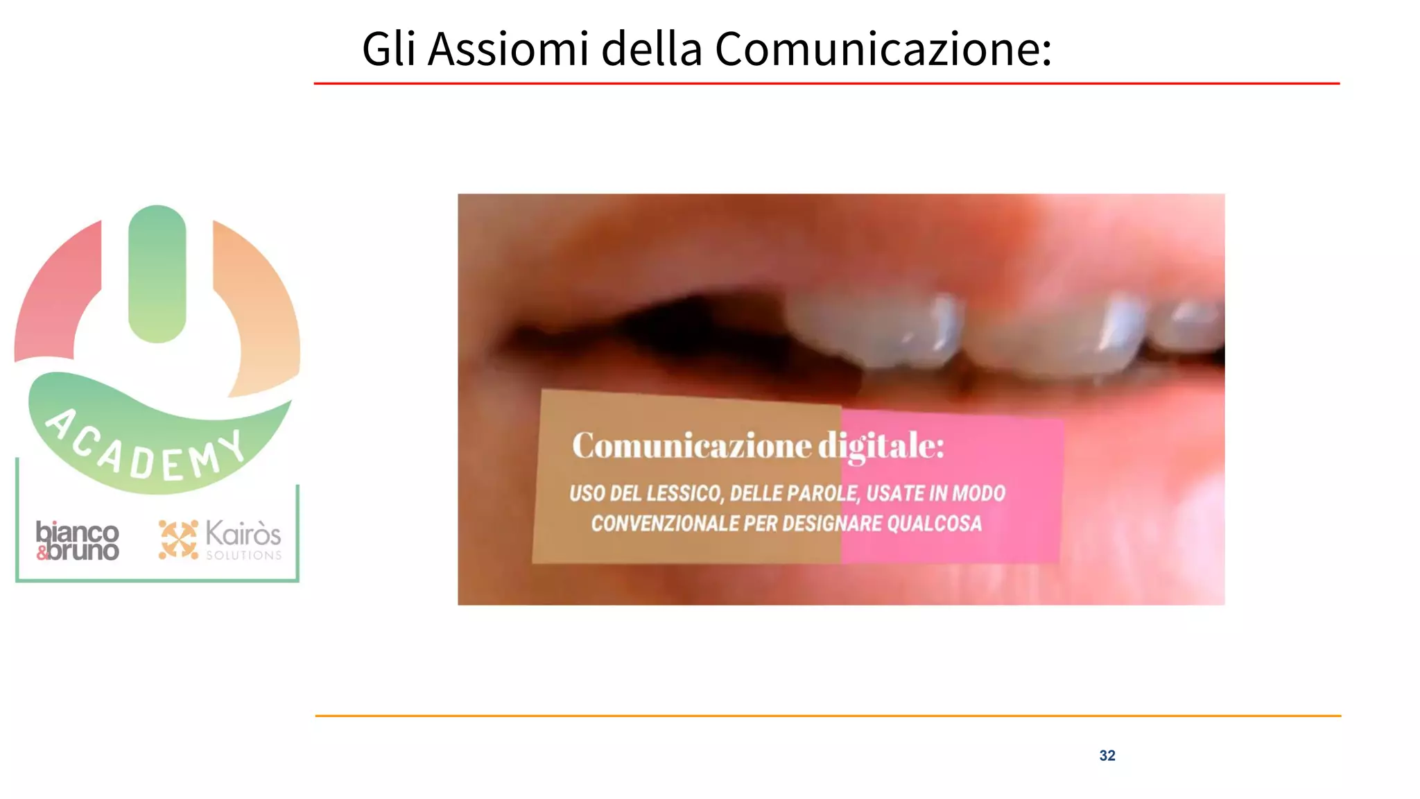 32
Gli Assiomi della Comunicazione:
 