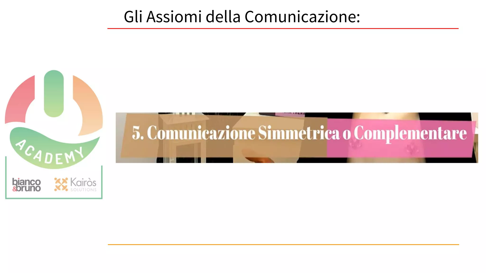 Gli Assiomi della Comunicazione:
 