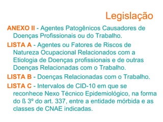 Aula - Doenças Ocupacionais (Introdução)