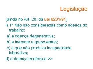 Aula - Doenças Ocupacionais (Introdução)