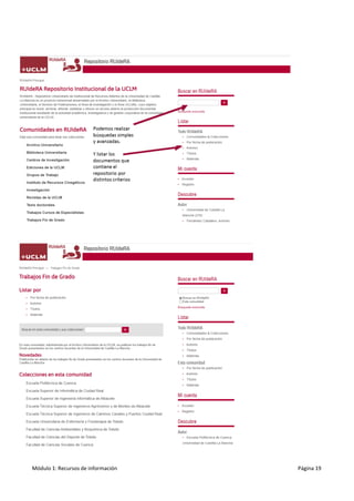 Módulo 1: Recursos de información Página 19
 