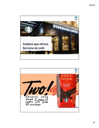 18/4/19
27
Cadena que ofrece
Servicio de café
nd
l.ge3t m.ket with
2,600+P .S. Do
r eally no
@msweezey
 