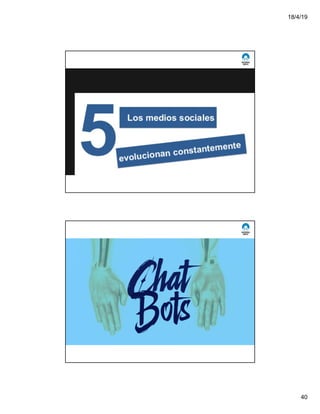 18/4/19
40
ENGAGEMENT NOW
HAPPENS ON MORE
CHANNELS THAN
YOUR CURRENT TOOL
SET CAN HANDEL.
@msweezey
 