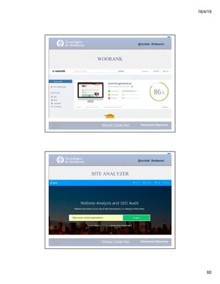 18/4/19
60
@mcielak #redesmoi
WOORANK
Gabriela Mejia T.
47
Moises.Cielak.Net
@mcielak #redesmoi
SITE ANALYZER
Gabriela Mejia T.
49
Moises.Cielak.Net
 