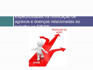 Especificidades na notificação de
agravos e doenças relacionadas ao
trabalho no SINAN
SINAN
Notificação de
ADRT
 