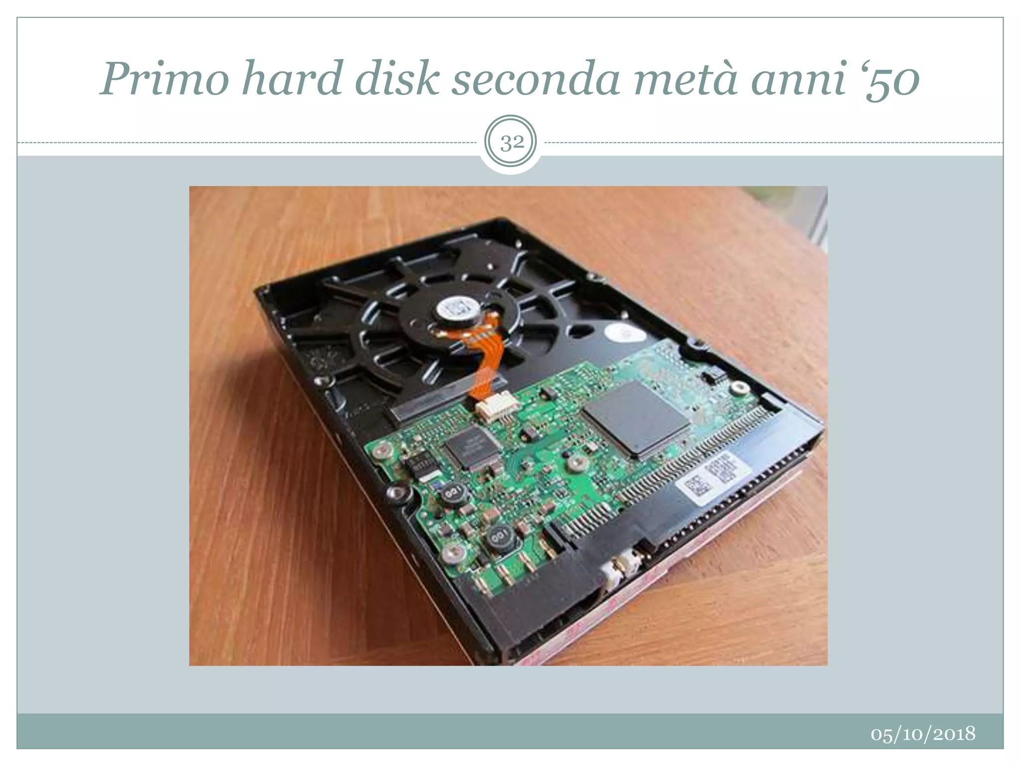 Primo hard disk seconda metà anni ‘50
05/10/2018
32
 