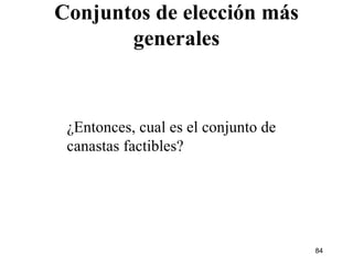 Conjuntos de elección más generales ¿Entonces, cual es el conjunto de canastas factibles? 