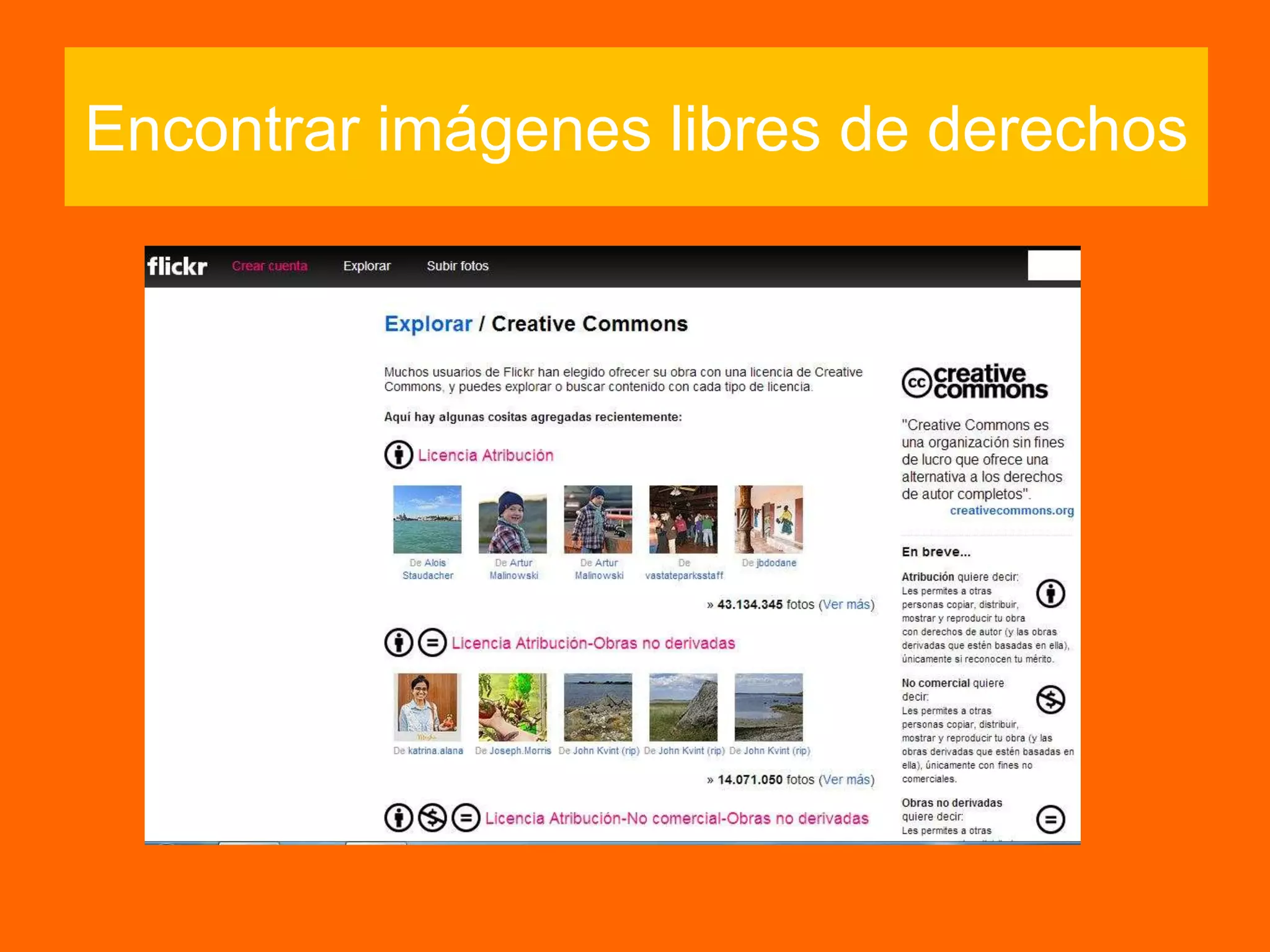 Encontrar imágenes libres de derechos
 