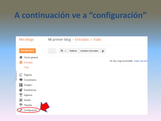A continuación ve a “configuración”
 