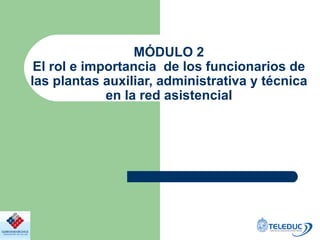 MÓDULO 2 El rol e importancia  de los funcionarios de las plantas auxiliar, administrativa y técnica en la red asistencial 