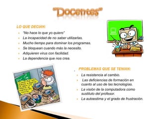 Renato Castelazo SánchezJustificación:Dada la grave problematica de reprobación de un grannúmero de alumnosque no sabenaprender –aprender.El aprendizaje con lasnuevastecnologíasimplica un cambio de conciencia y de conductavoluntaria, paraque de esta forma el proceso del aprendizajepropicie en el educando un cambio  en suvidadiaria.Porsu parte del docentedeberáadquirirtodotipo de habilidadespara la utilización de lasherramientasinformáticasque le permitanmejorarsudesempeñodocente.