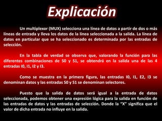 Diseño multiplexor de 4 entradas y una salida | PPTX