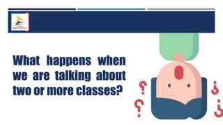 What happens when
we are talking about
two or more classes?
 