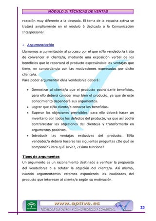 Modulo 3 tecnicas de venta | PDF