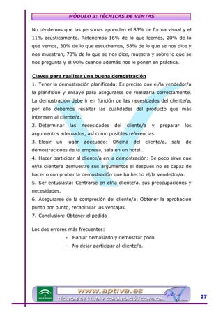 Modulo 3 tecnicas de venta | PDF