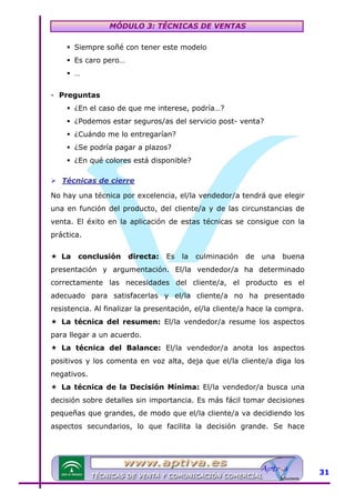 Modulo 3 tecnicas de venta | PDF